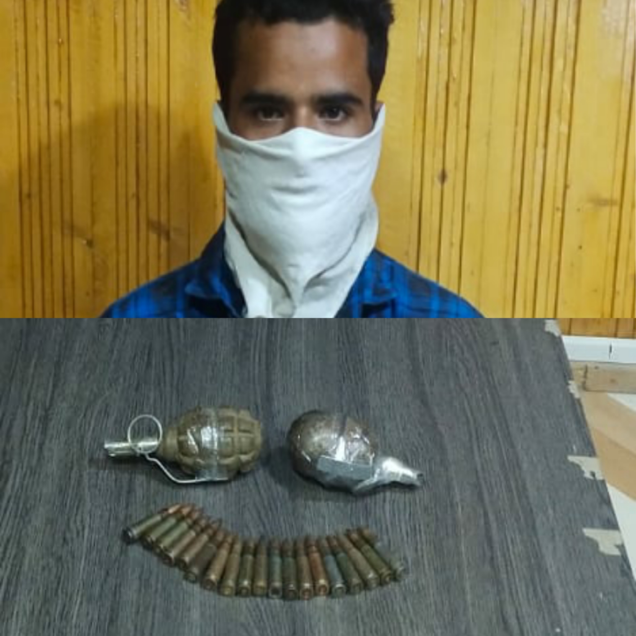 Security forces arrest militant with Grenades and ammunition in North Kashmir