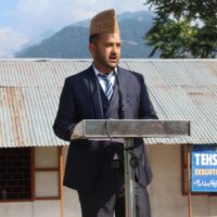 BDC Chairperson Boniyar Bilal Ashiq Mir greets people on Shab-e-Qadr