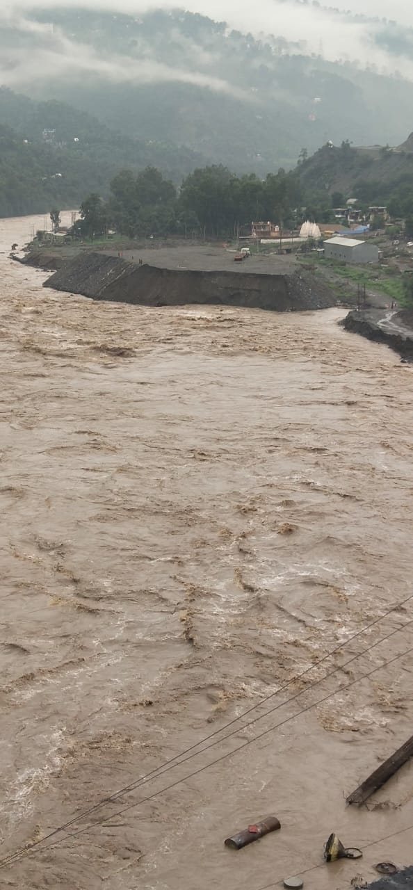 Bridge, standing crops damaged in flash floods in Ladakh