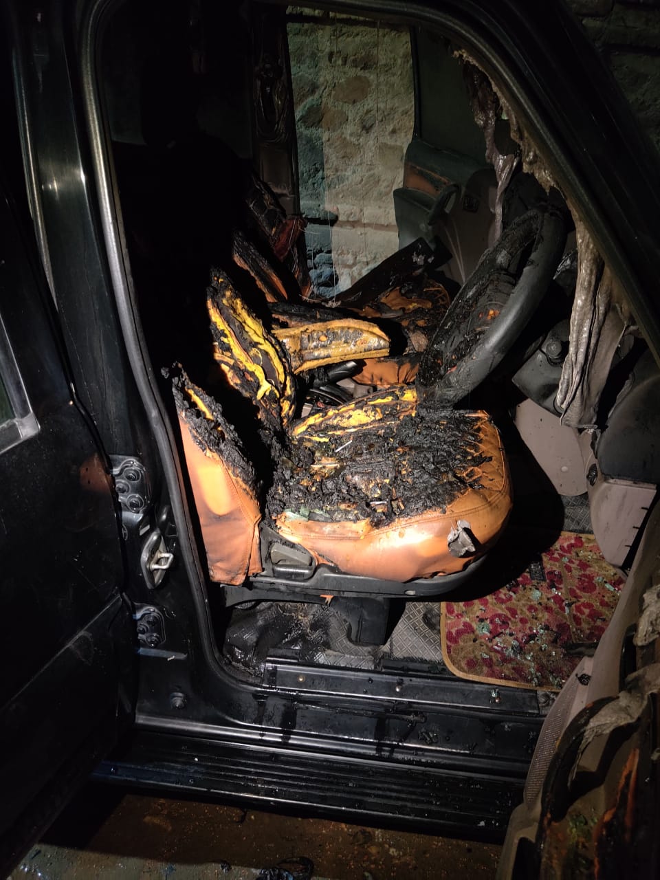 Unknown persons set ablaze vehicle of JKAP leader in Srinagar: Officials