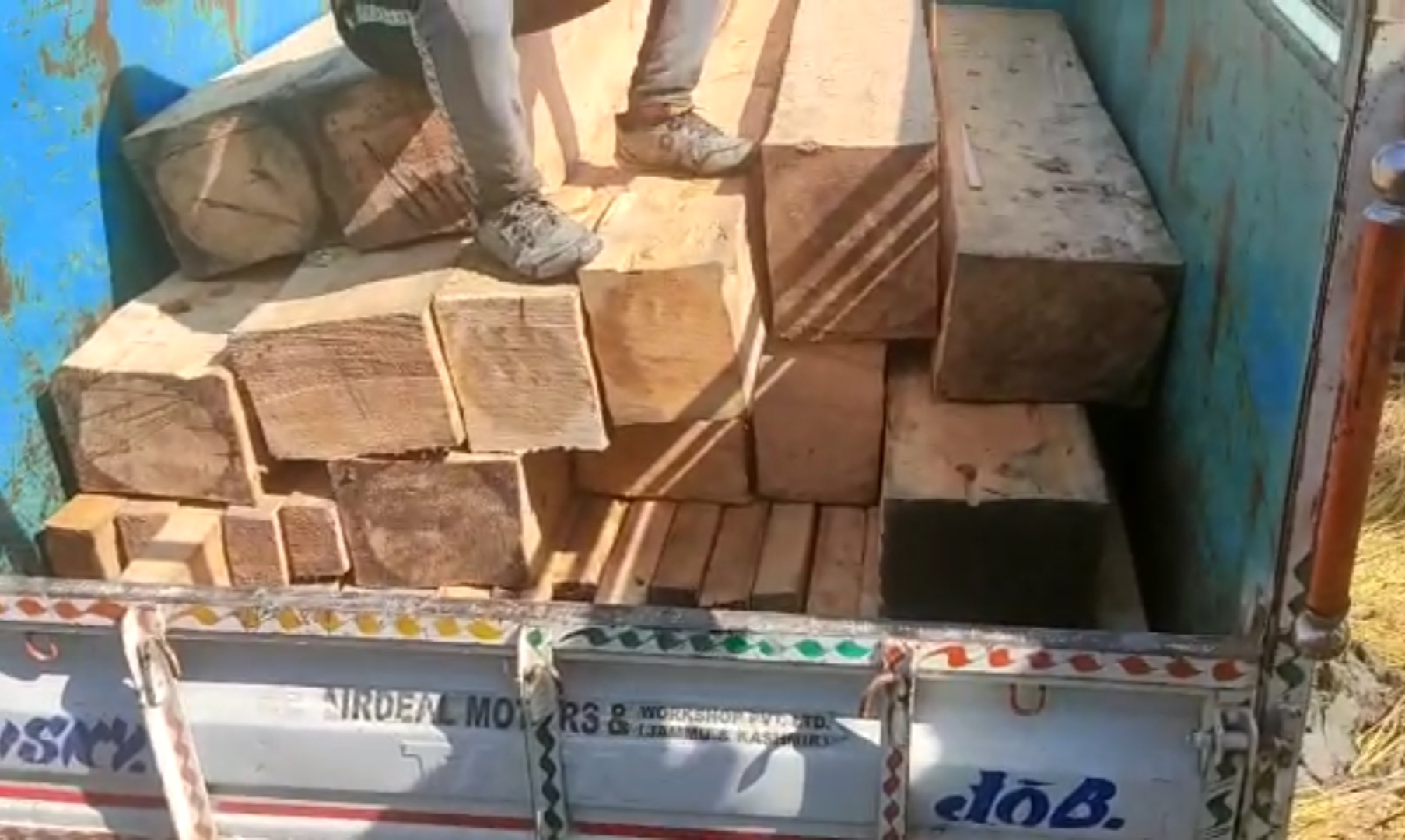 Illicit forest timber recovered by Sopore Police along with Forest Department, Accused Arrested, FIR Registered