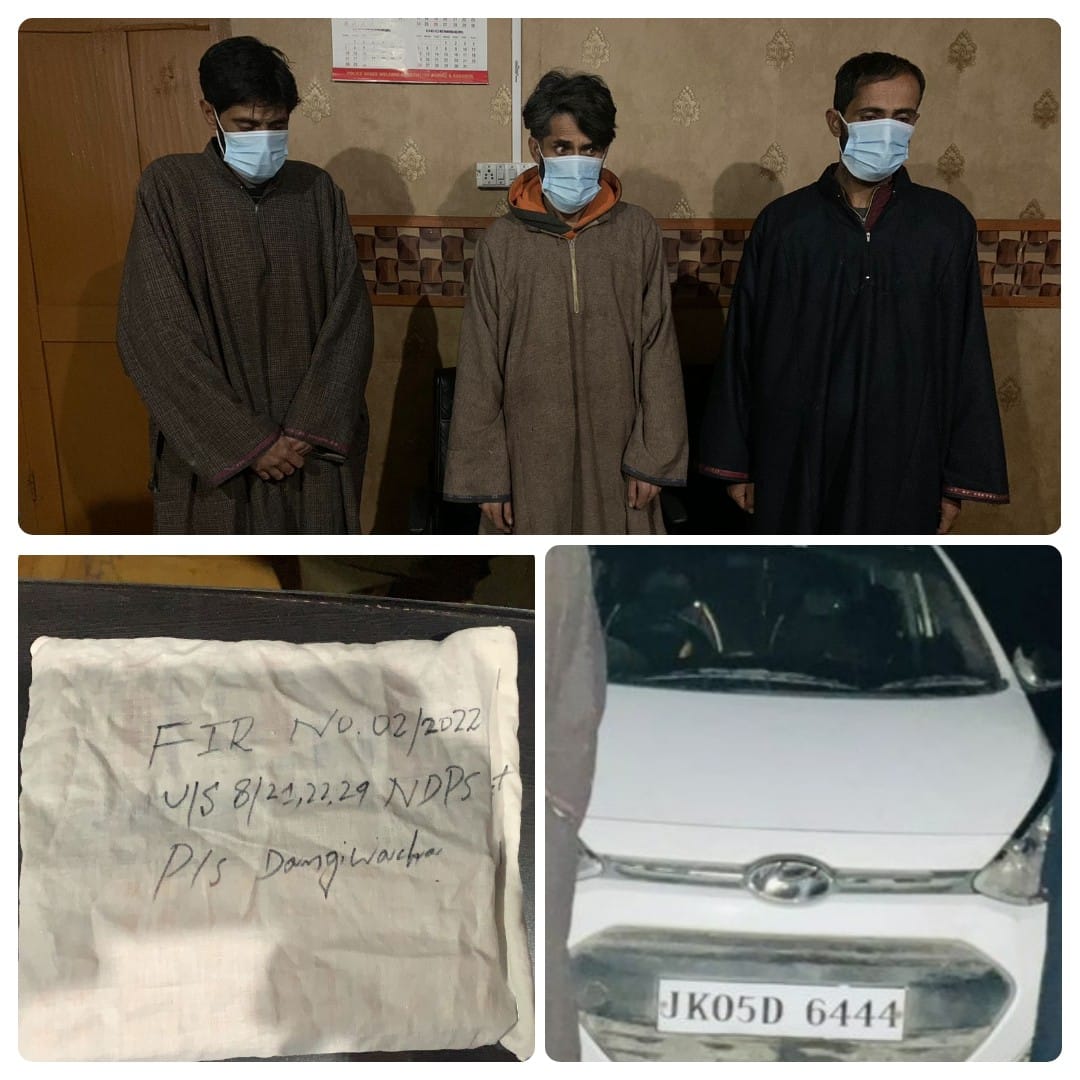 Sopore Police arrested three notorious drug peddlers/suppliers, Contraband substances recovered