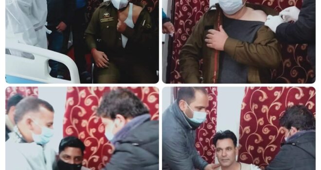 Officers of PD Sopore received Booster Dose of COVID-19